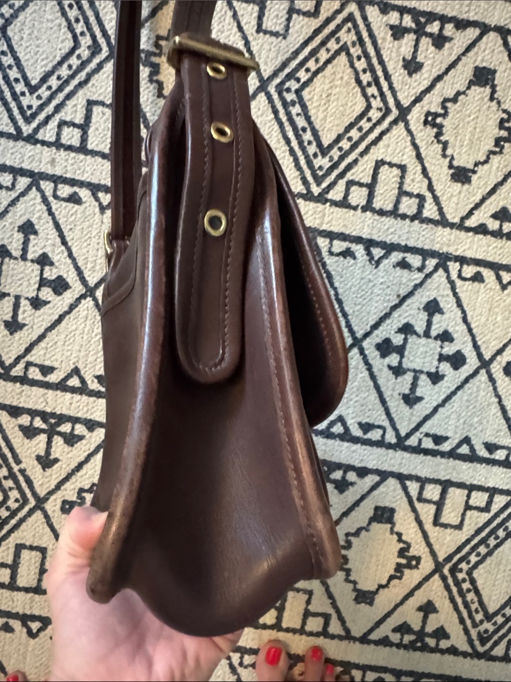 Vintage Coach Rambler's Legacy Bag (Style 9061) Mahogany Leather - Picture 7 of 16